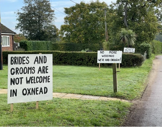 Village put up âbrides and grooms not welcomeâ signs after they got fed up with weddings